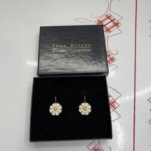 Joan Rivers costume flower earrings with Swarovski stones vtg 90’s
